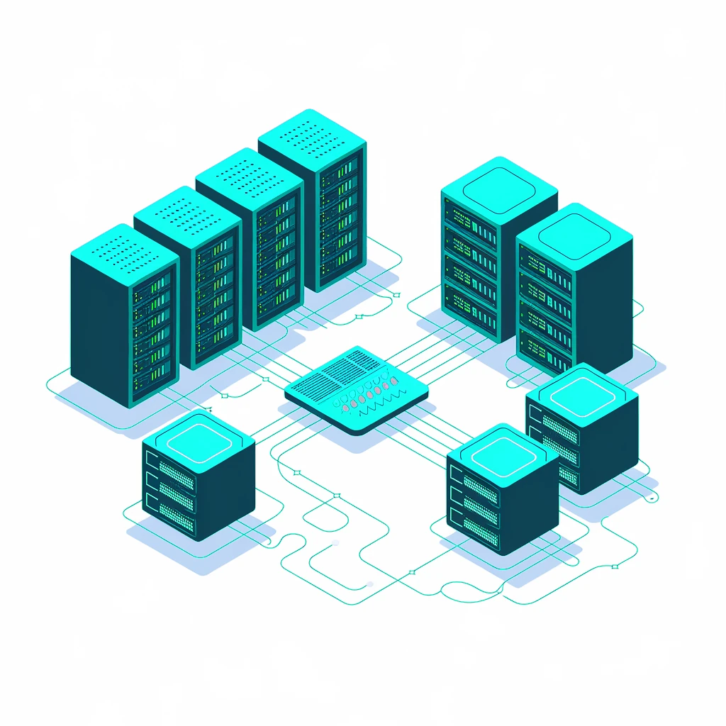 An isometric illustration of a server rack, representing TildaVPS's hosting infrastructure.